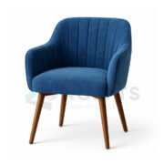 Furniconcepts Blue Velvet Armchair | Luxury Lounge Chair, Reception Seating, Executive Office Accent Chair | Soft Velvet Upholstery, Padded Armrests, Contemporary Design