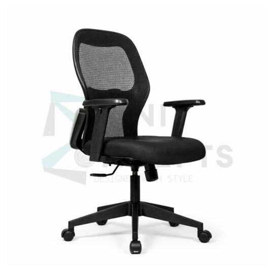 FurniConcepts Saturn MB Medium Back Chair | Contemporary Office Seating, Task Chair | Sculpted Backrest, Swivel Function, Height Adjustable