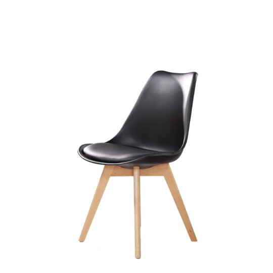 Furniconcepts CC02 Black Visitor chair | Cafe chair | pantry chair | black upholstery | sleek chair